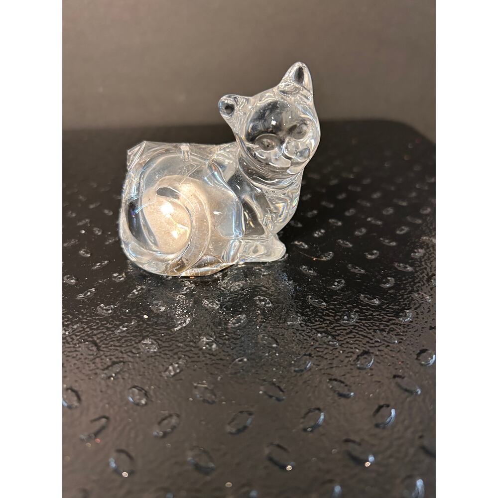 Vintage Crystal Cat Figurine Salt Shaker